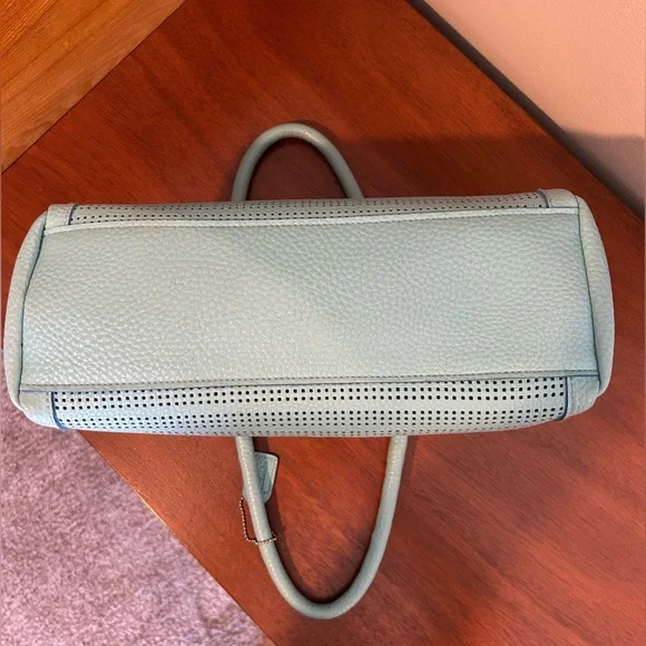 Robin’s Egg Blue Clarks Bag with Cutouts and Zipper Pockets - Picture 5 of 12